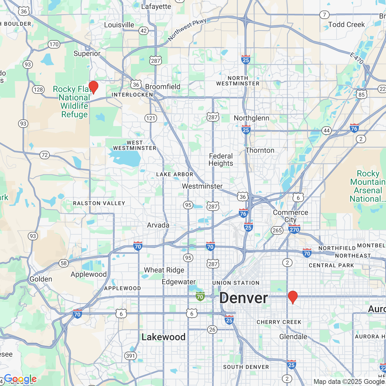 Google map image of our locations